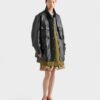 Antiqued Leather Caban Jacket