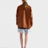 Antiqued Leather Caban Jacket