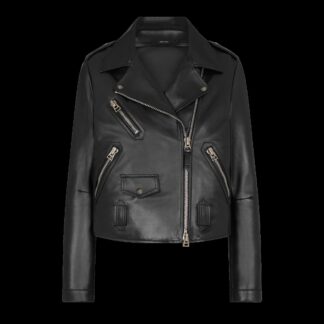 Asymmetric Leather Biker Jacket