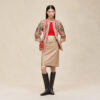 Aux Champs En Fleurs Raye Mixed Leather Mat Equestrian Jacket