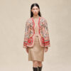 Aux Champs En Fleurs Raye Mixed Leather Mat Equestrian Jacket