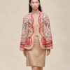 Aux Champs En Fleurs Raye Mixed Leather Mat Equestrian Jacket