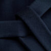 Belted Cropped Double-Breasted Peacoat Navy Blue Double-Faced Virgin Wool and Silk