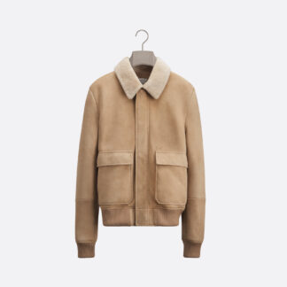 Blouson Jacket Beige Lambskin Shearling