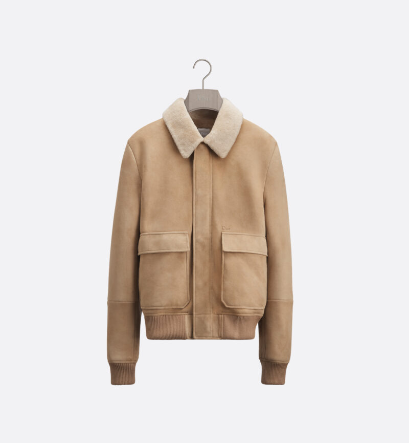 Blouson Jacket Beige Lambskin Shearling