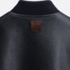Blouson zippé Cuir de vachette bleu marine