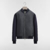 Blouson zippé Cuir de vachette bleu marine