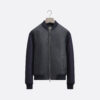 Blouson zippé Cuir de vachette bleu marine