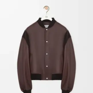 Bomber jacket in nappa lambskin Brown
