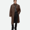 Bonded Leather Trench Coat Tobacco