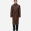 Bonded Leather Trench Coat Tobacco