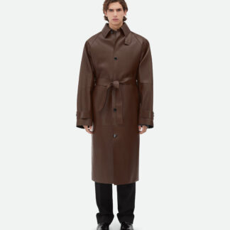 Bonded Leather Trench Coat Tobacco
