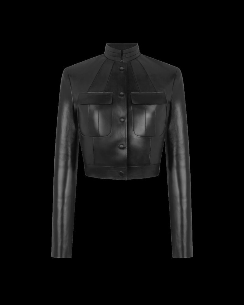 Bonded Nappa Leather Officer Jacket
