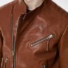 Buffalo Grain Leather Asymmetric Racer