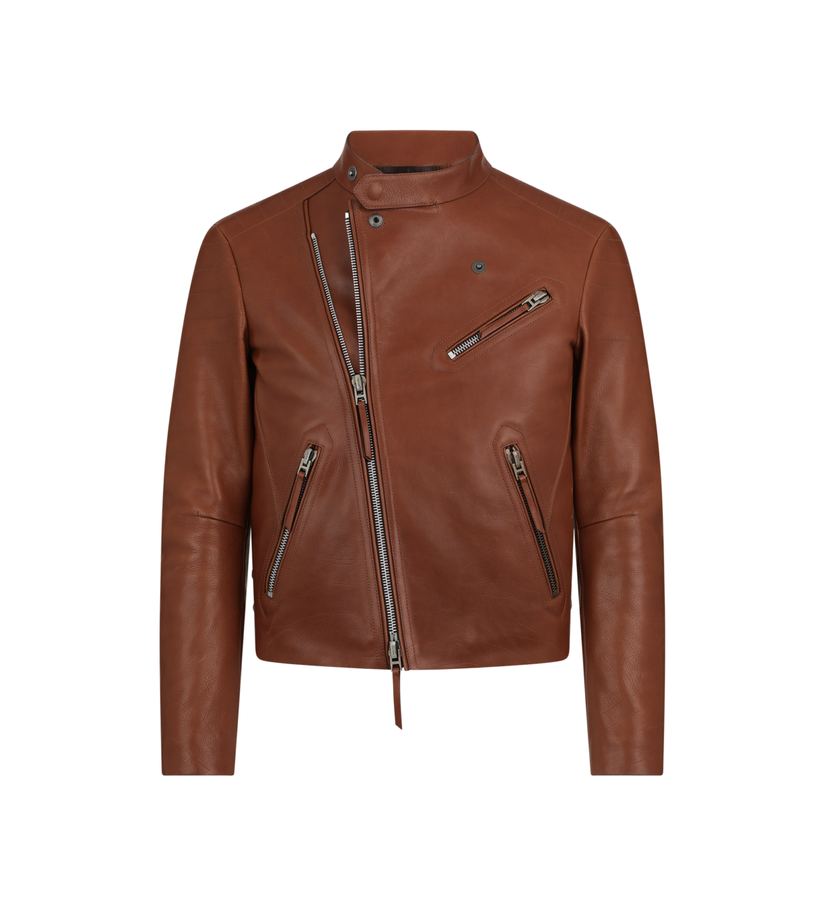 Buffalo Grain Leather Asymmetric Racer