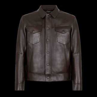 Buffalo Grain Leather Western Jacket
