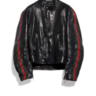 Buffalo Leather Biker Jacket With Web