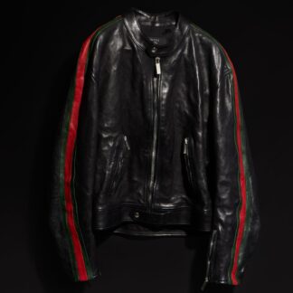 Buffalo Leather Biker Jacket With Web