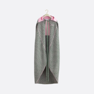 Cape Wool-Cashmere Jacquard with Pink and Green Motif