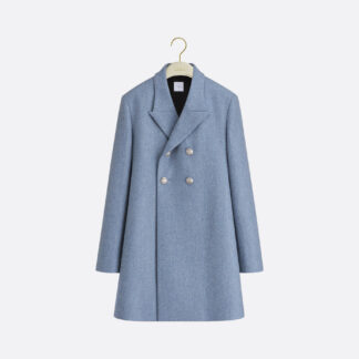 Coat Blue Virgin Wool Blend