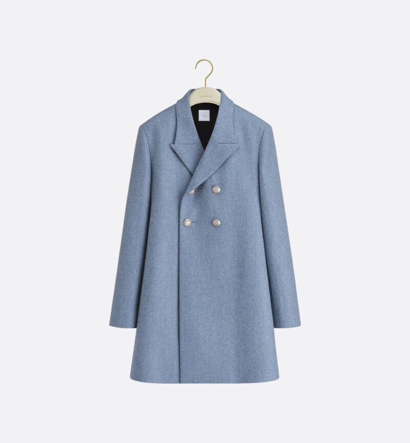 Coat Blue Virgin Wool Blend