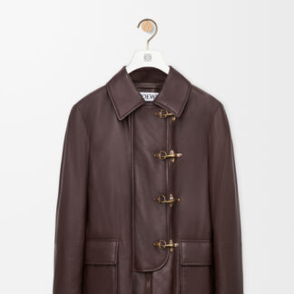 Coat in nappa lambskin Brown