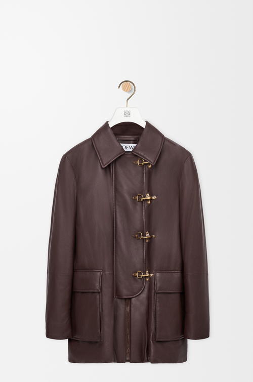 Coat in nappa lambskin Brown
