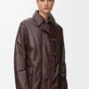 Coat in nappa lambskin Brown