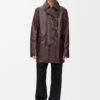 Coat in nappa lambskin Brown