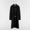 Coat with Belt Black Double-Faced Wool Blend