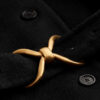 Coat with Belt Black Double-Faced Wool Blend