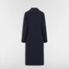 Coat with Belt Blue Double-Sided Virgin Wool