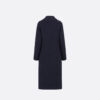 Coat with Belt Blue Double-Sided Virgin Wool