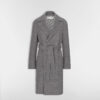 Coat with Belt Gray Double-Sided Virgin Wool