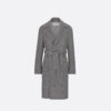 Coat with Belt Gray Double-Sided Virgin Wool