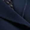Coat with Belt Navy Blue Double-Faced Virgin Wool and Silk