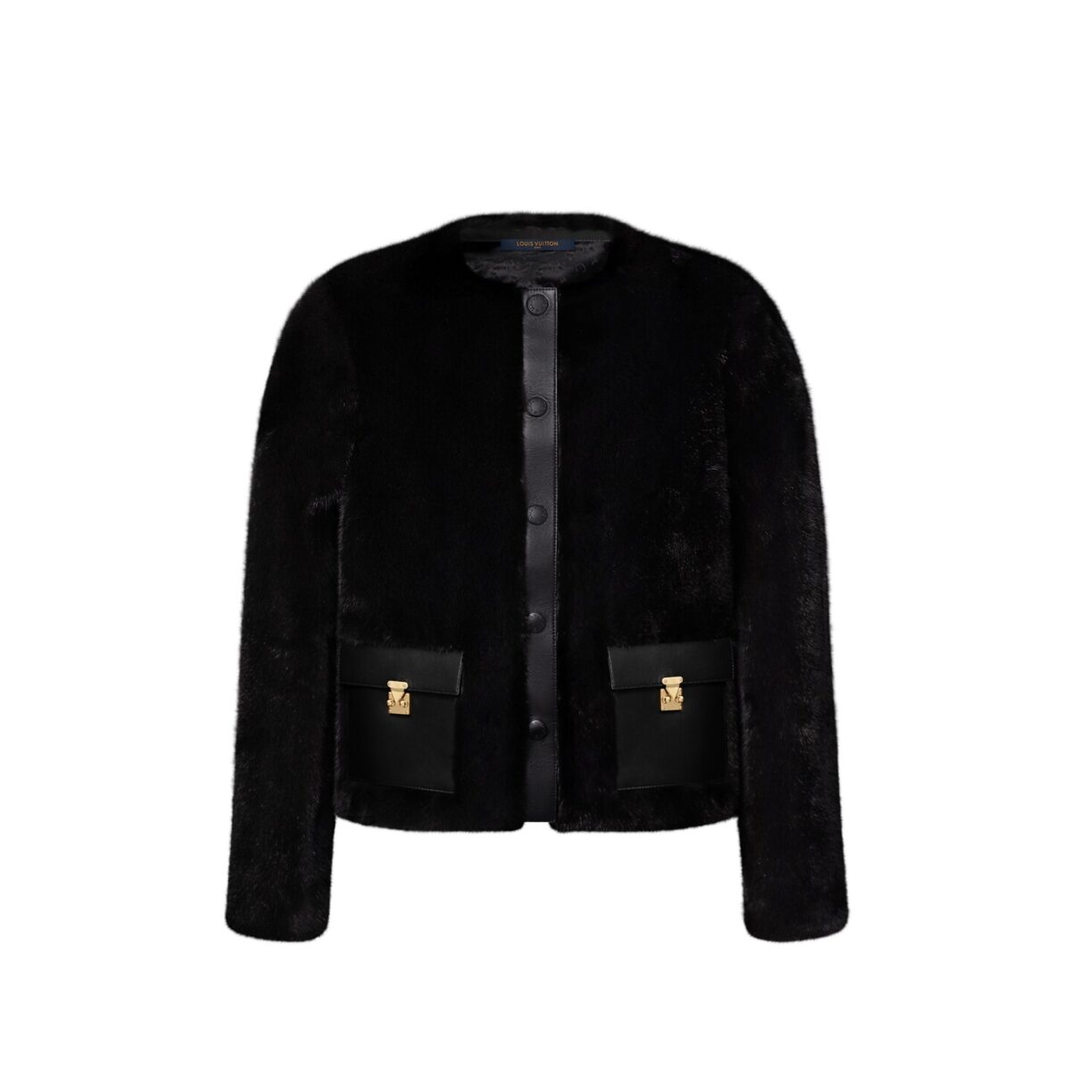 Collarless Mink Jacket W Lt Pockets