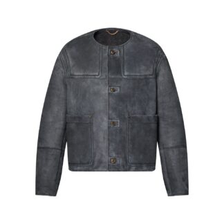 Collarless Shearling Jacket