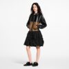 Color Blocked Leather Bomber Jacket