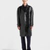 Croco Print Leather Coat