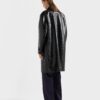 Croco Print Leather Coat