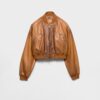 Cropped Nappa Leather Jacket