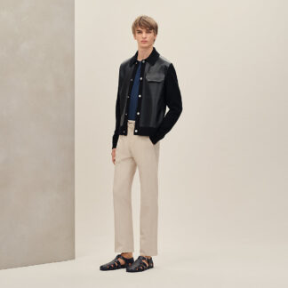 Devant Cuir Buttoned Jacket