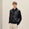 Devant Cuir Buttoned Jacket