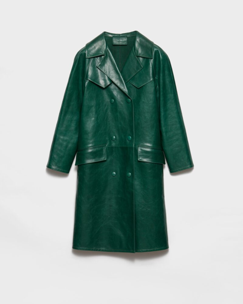 Double Breasted Leather Coat