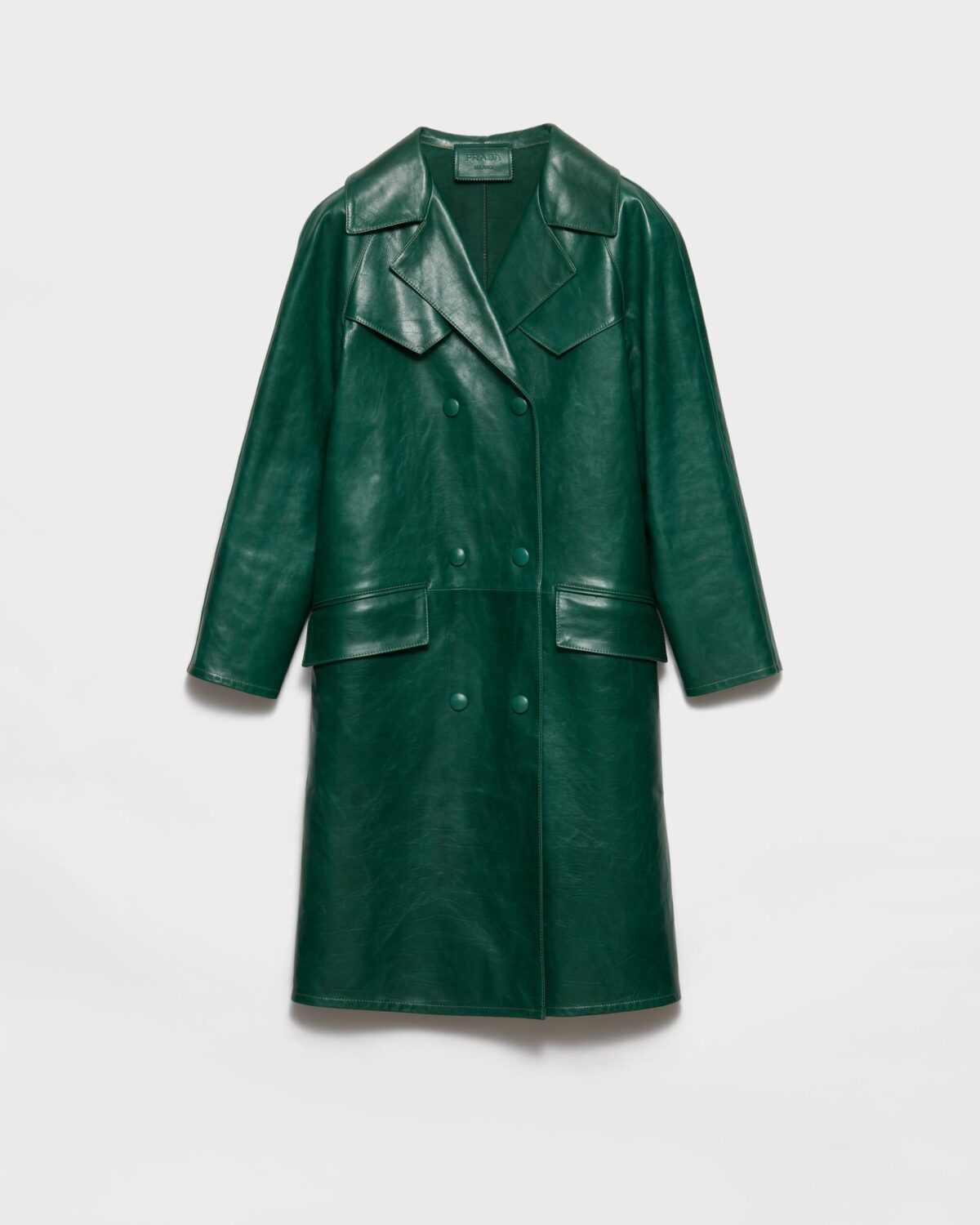 Double Breasted Leather Coat