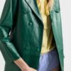 Double Breasted Leather Coat