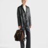 Double Breasted Nappa Leather Caban Jacket
