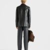 Double Breasted Nappa Leather Caban Jacket