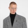 Double Breasted Prince Of Wales Wool Coat